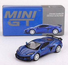 MINI GT, CHEVROLET Corvette C8 Z06 Elkhart Lake Metallic Blue 2023 LHD, ech...