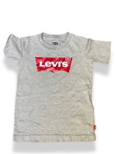 Vintage Levi's Boy's Short Sleeve Batwing Logo Print Grey Graphic size XXS| 788