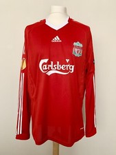 Liverpool FC 2009-2010 home Europa League Ngog match worn Adidas England shirt