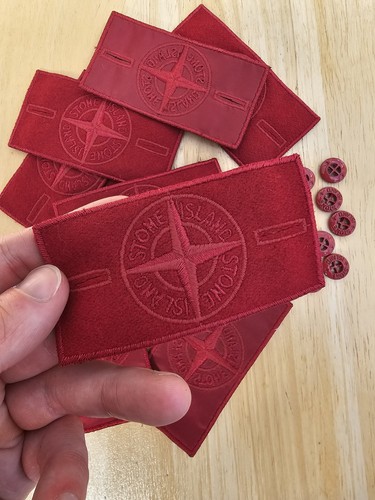Stone island red badge - stone, same