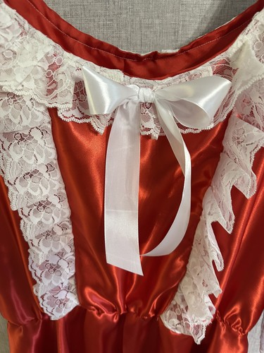 Red satin sissy - satin, sissy~maids~adult