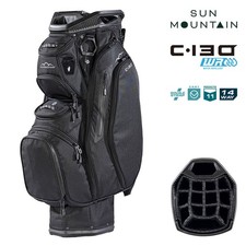 Sun Mountain C-130 Cart Bag 14-Way Trolley Golf Bag Extra Storage - Black 2026