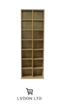 Oak Twin Bookcase Storage Case Cabinet Rack Tower Organizer Adjustable 224 CD