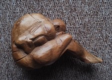 HAND CARVED WOODEN WEEPING