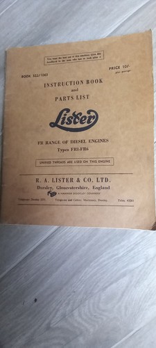 Lister instruction book - book, &