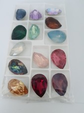 14 Large Rhinestone Teardrop