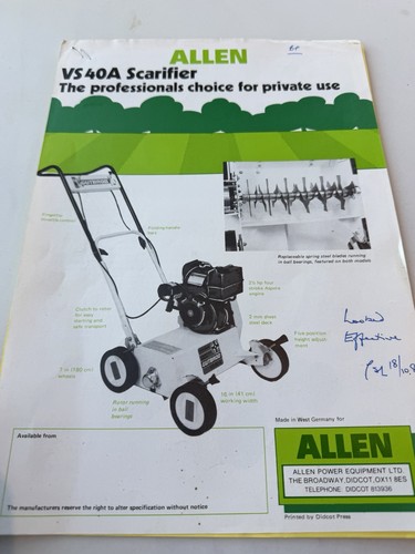 Allen lawn mower scarifyier - allen,