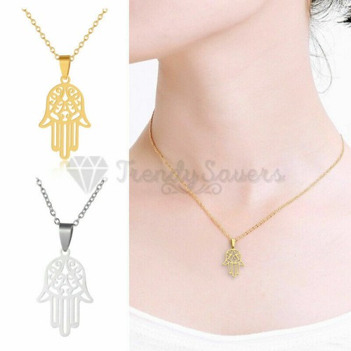Gold silver plated hamsa - gold,