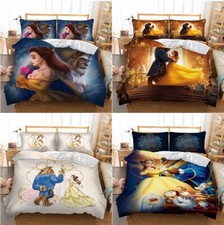 Beauty&the Beast Duvet Cover Bedding Set Single Double King with Pillowcases UK