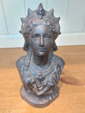 Vintage French cast iron "Queen" fire dog, decorative door stop