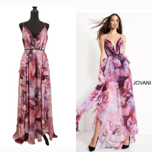 Jovani nwt floral plunging - floral,