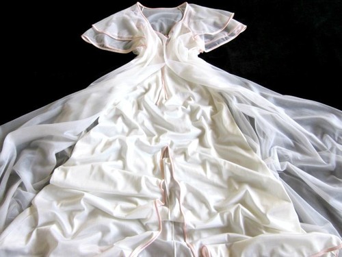 Vintage long peignoir set gown - long,