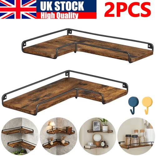 Wooden floating shelves - 2x,