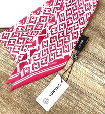 CHANEL 100% Silk Pink & White