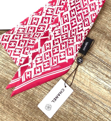 Chanel 100 silk pink white - silk, &