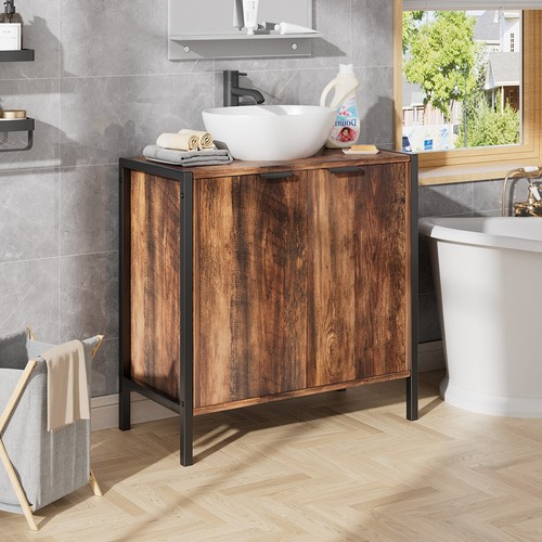 Rustic brown bathroom under - rustic,