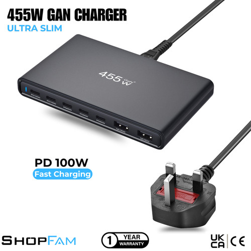 455w gan usb - c, charging