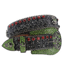 Western Rhinestone Belt Crystal Studded Cowgirl Cowboy Luxury Belt for Men Women