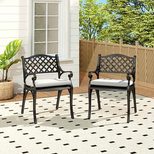 Cast aluminium black - 2x, garden