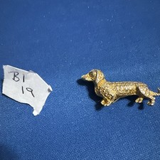 Vintage Gold Tone Miniature Dachshund Brooch