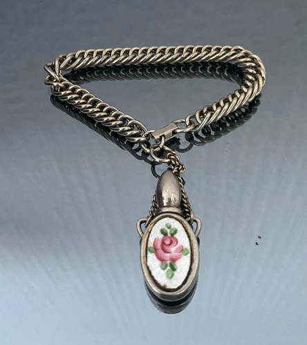 Vintage silver tone pink - silver,