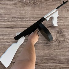 1:1 Scale Full Sized Prop Tommy Gun With Drum Magazine