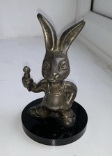 Vintage Seba Silver Plated Bunny holding a carrot.