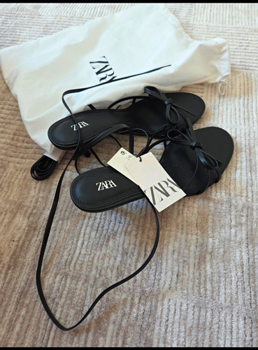 Zara black strappy ankle - strappy,