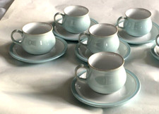 Denby Linen Blue (?) Cup and Saucer 1 2 3 4 OR 5 Excellent 1 has Minor Issue