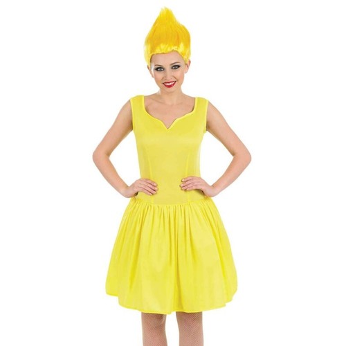 Ladies yellow neon pixie troll - neon,