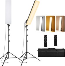 2 Pack Full Screen Photography Lighting Kit 2500-7500K Photo Studio Light LED Vi