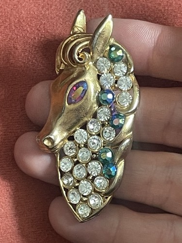Vintage horse brooch head - horse,