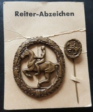 ✚7462✚ German post WW2 1957 pattern Riding Badge Das Reiterabzeichen BRONZE