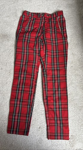 Red tartan skinny trousers - h&m,