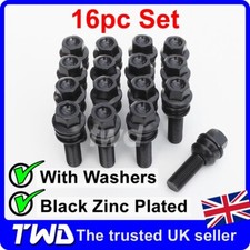 16x BLACK WHEEL BOLTS - VW