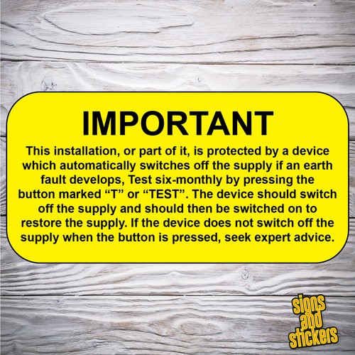 500 rcd test labels - rcd, 18th
