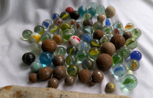 Vintage 60s 70s mixed marbles - vintage, 60s/70s