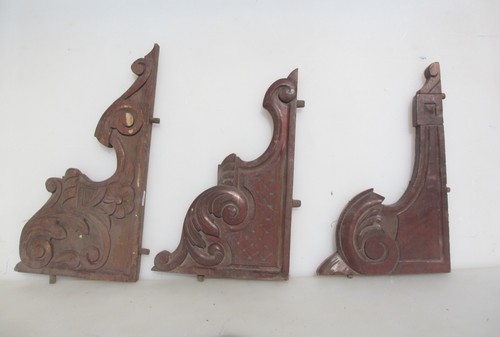 Antique carved wooden corbels - antique,