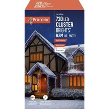 Premier Christmas Indoor Lights 720 LED Flashing Cluster Timer Multi-Action 