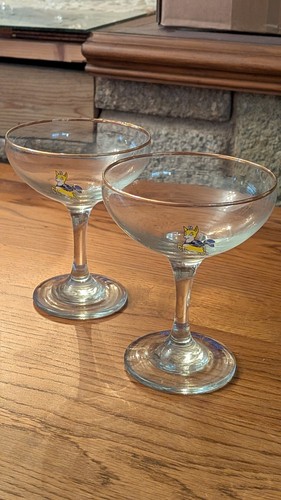 Vintage retro babycham glasses - babycham,