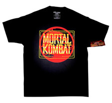 Mortal Kombat Classic Logo Black Men's Size XL Graphic T-Shirt "Insert Coin" NWT
