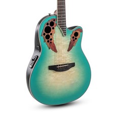 Ovation CE44X-9B Celebrity Elite Exotic Electro-Acoustic Guitar, Mint Green NEW