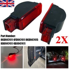 2x Door Warning Light Red Lens