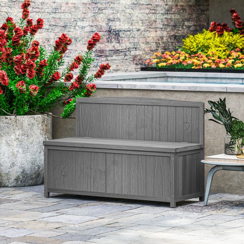 Outsunny wood storage bench - storage,