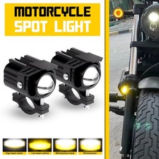 2X LED Work Light Spot Driving Fog Headlight Offroad White/Amber ATV Motorcycle