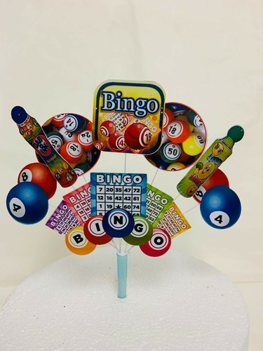 Bingo birthday cake topper - bingo,