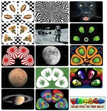 Pikcard - Guitar Plectrums - 12 Medium Guitar Picks on punch out cards