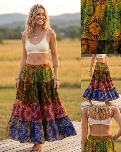 Boho hippie tiered - boho, skirt