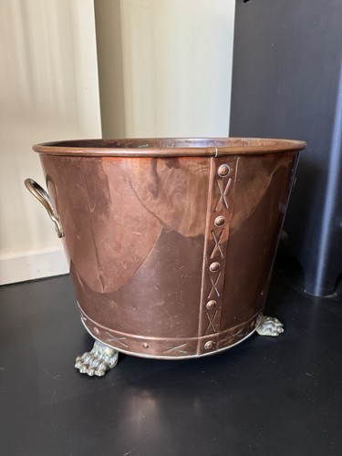 Antique riveted copper log - antique,