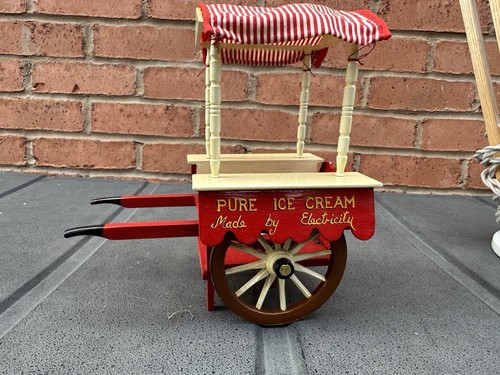 Vintage wooden ice cream cart - vintage,